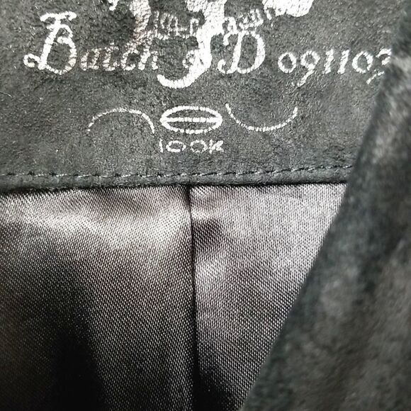 New Look Jacket Womens Size12 Vintage Edition Black Real Suede Front Button Up - Picture 2 of 12